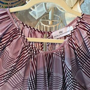 Never A Wallflower brand Women's brand burgundy plaid flounce dress-small